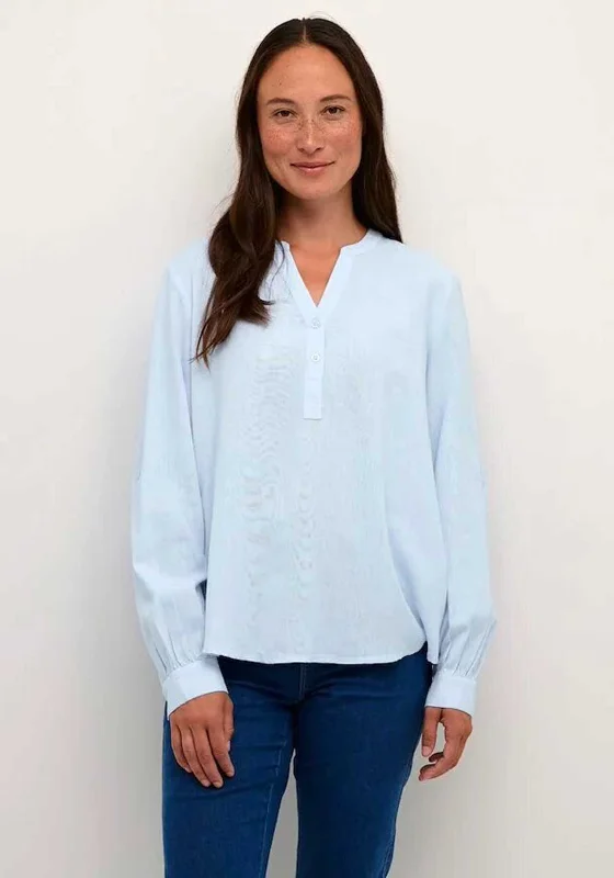 Kaffe Milia Linen Blend Blouse, Windsurfer Casual Button Blouse