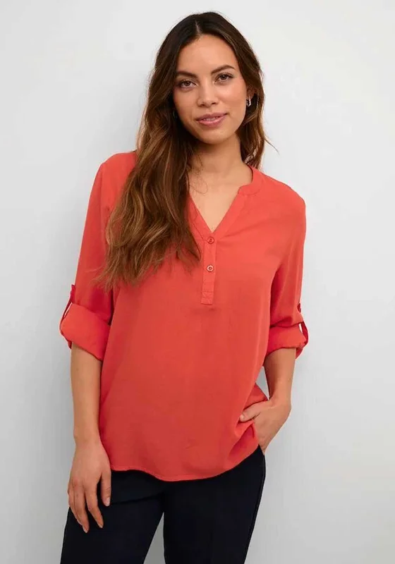 Kaffe Milia Linen Blend Blouse, Cayenne Classic White Blouse