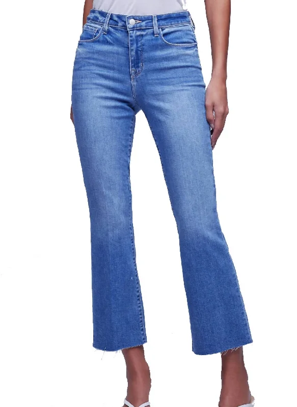 Kendra High Rise Crop Flare Jean In Alamo Trendy Paperbag Waist Jeans