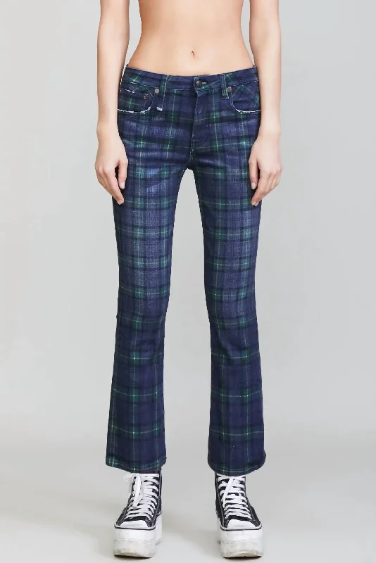 Kick Fit Jeans In Tartan Comfortable Stretch Fit Jeans