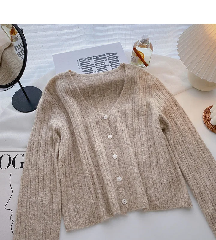 Korean style versatile popular V-neck blouse  5851 Semi-Sheer Blouse