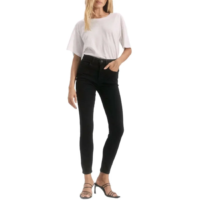 Larchmont Skinny Jeans In Onyx Trendy Patchwork Denim Jeans