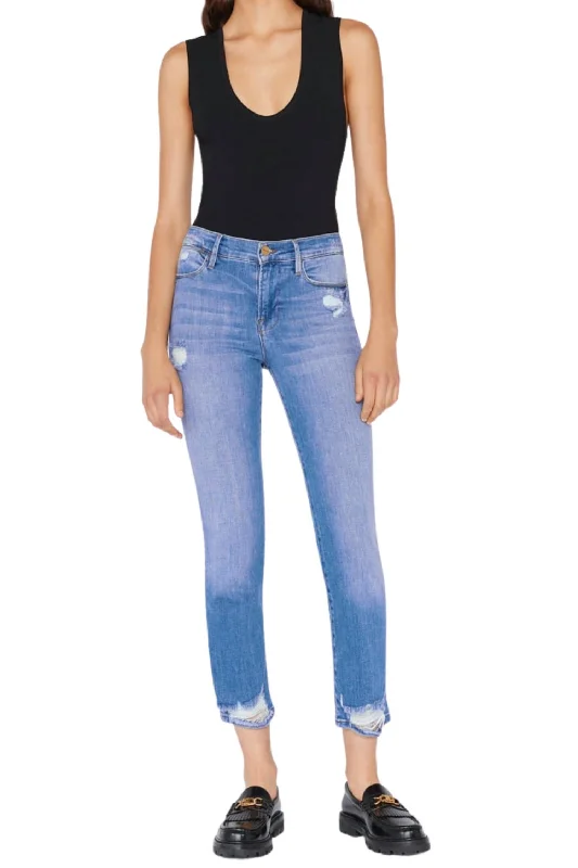 Le High Straight Jeans In Laskey Rips Stylish High-Waist Jeans