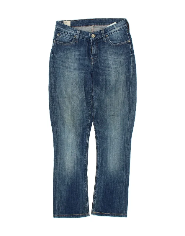 LEE Womens Bonnie Slim Jeans W29 L28 Blue Cotton Chic Double Waistband Jeans