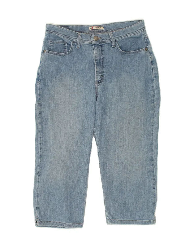 LEE Womens Classic Fit Capri Jeans US 10 Medium W30 L19 Blue Cotton Comfortable Mid-Rise Jeans