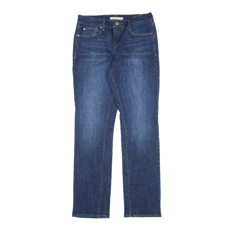LEVI'S 505 Jeans Blue Denim Slim Straight Stone Wash Womens W27 L32 Comfortable Stretch Fit Jeans