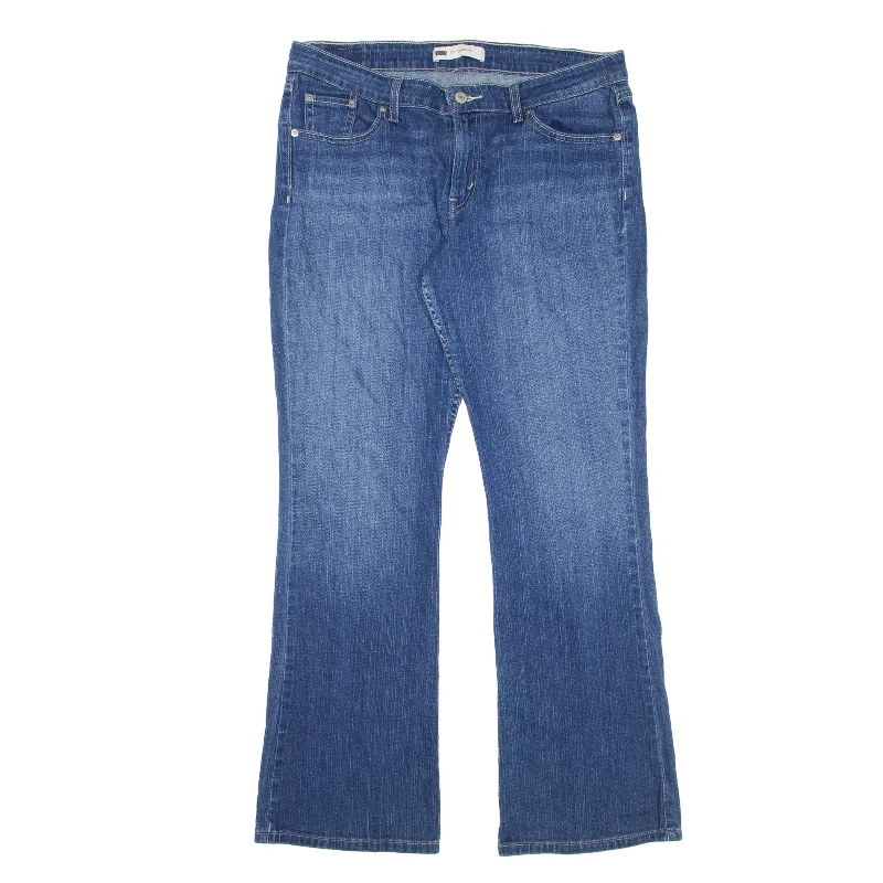 LEVI'S 518 Superlow Jeans Blue Denim Relaxed Bootcut Stone Wash Womens W31 L32 Comfortable Zip-Fly Denim Jeans