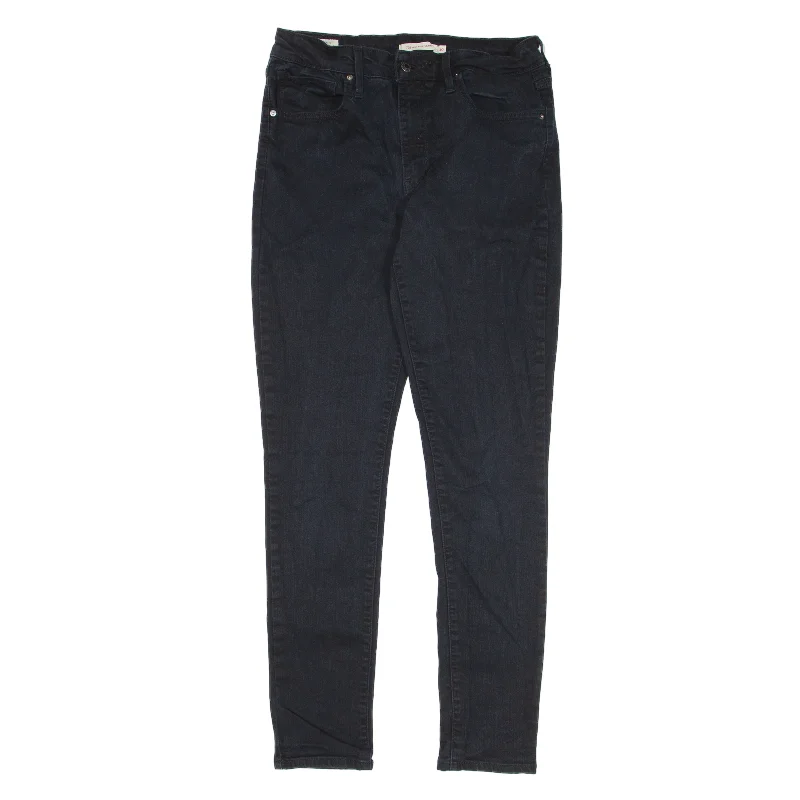 LEVI'S 721 High Rise BIG E Jeans Black Denim Slim Skinny Womens W26 L30 Casual Skinny Fit Jeans