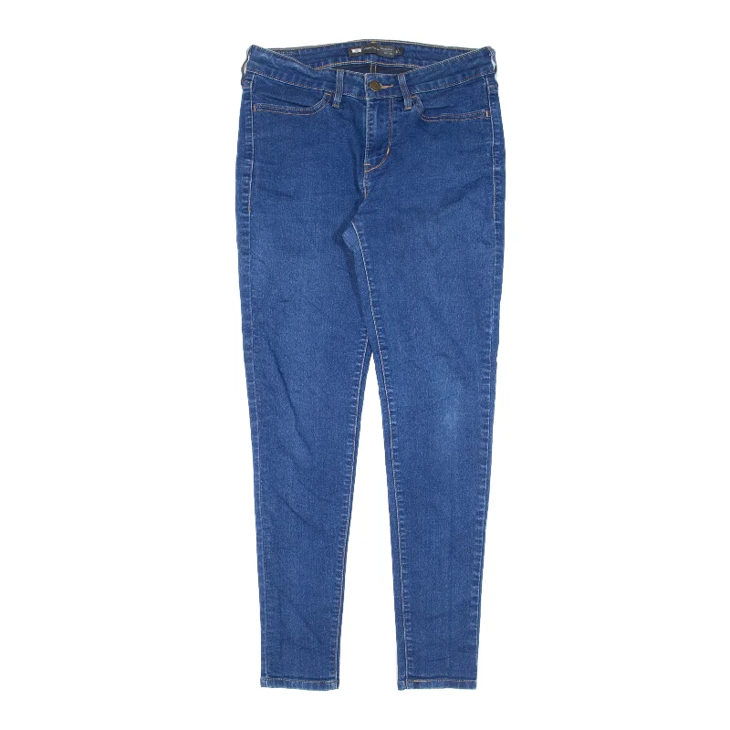 LEVI'S Classic Rise Jeans Blue Denim Slim Skinny Womens W27 L27 Fashionable Frayed Hem Denim