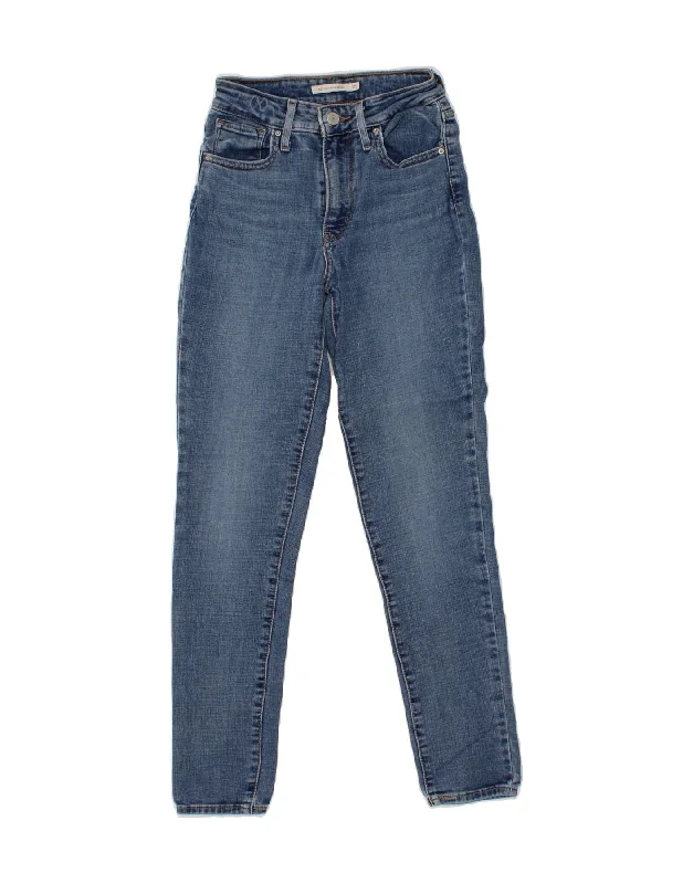 LEVI'S Womens 721 High Rise Skinny Jeans W25 L28 Blue Cotton Fashionable Jeggings Style Jeans LEVI'S Womens 721 High Rise Skinny Jeans W25 L28 Blue Cotton Fashionable Jeggings Style Jeans