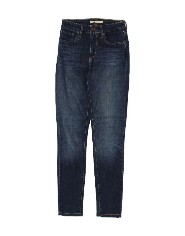 LEVI'S Womens 721 High Rise Skinny Jeans W25 L29 Navy Blue Cotton Casual Loose Fit Jeans LEVI'S Womens 721 High Rise Skinny Jeans W25 L29 Navy Blue Cotton Casual Loose Fit Jeans