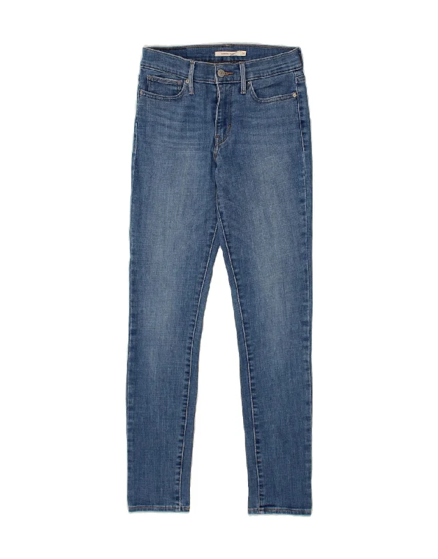 LEVI'S Womens Slimming Skinny Jeans W26 L28  Blue Comfortable Folded Hem Jeans