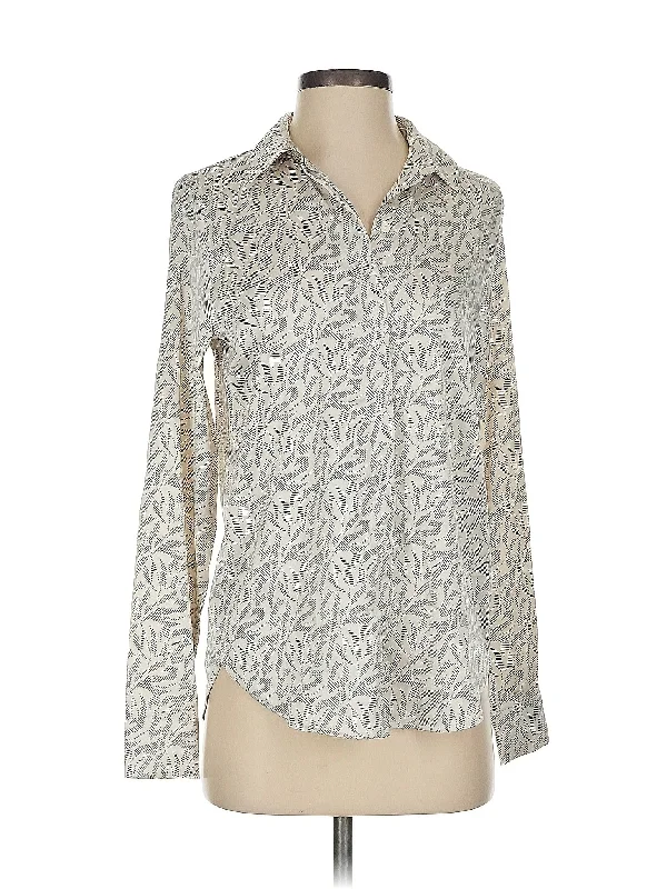 Long Sleeve Blouse Wrap Front Blouse