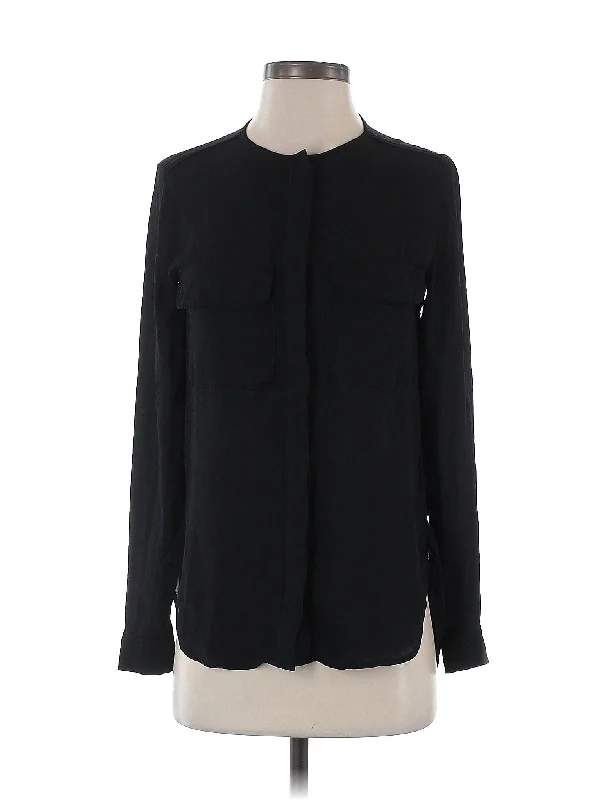 Long Sleeve Blouse Asymmetric Hem Blouse