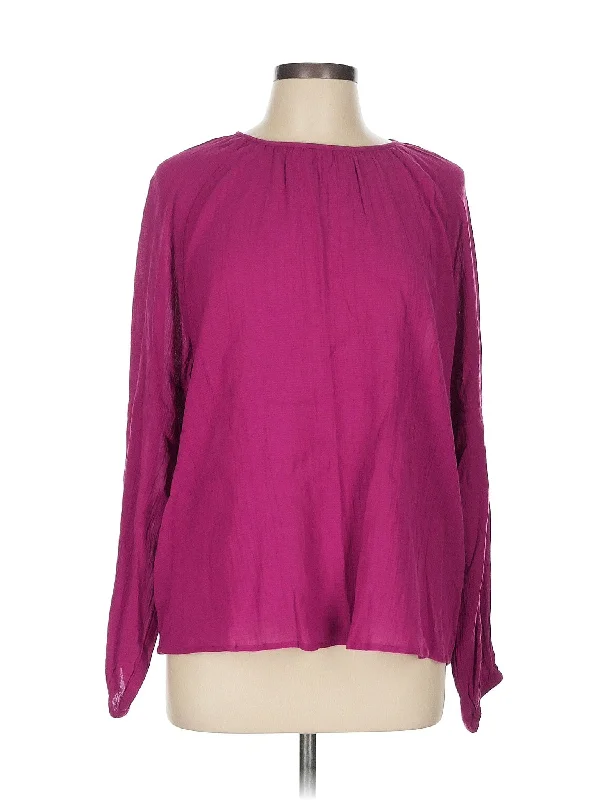 Long Sleeve Blouse Pastel Color Blouse