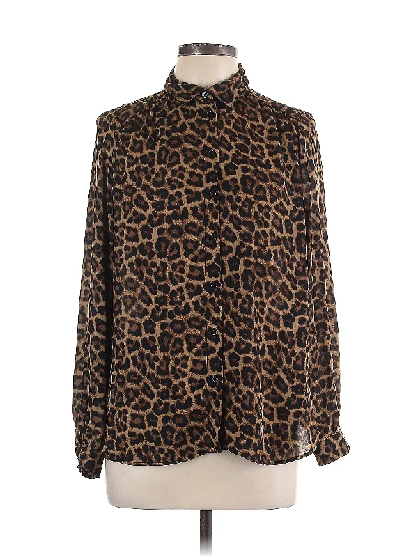 Long Sleeve Blouse Embellished Collar Blouse