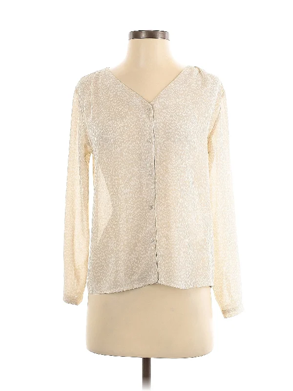 Long Sleeve Blouse Pastel Color Blouse