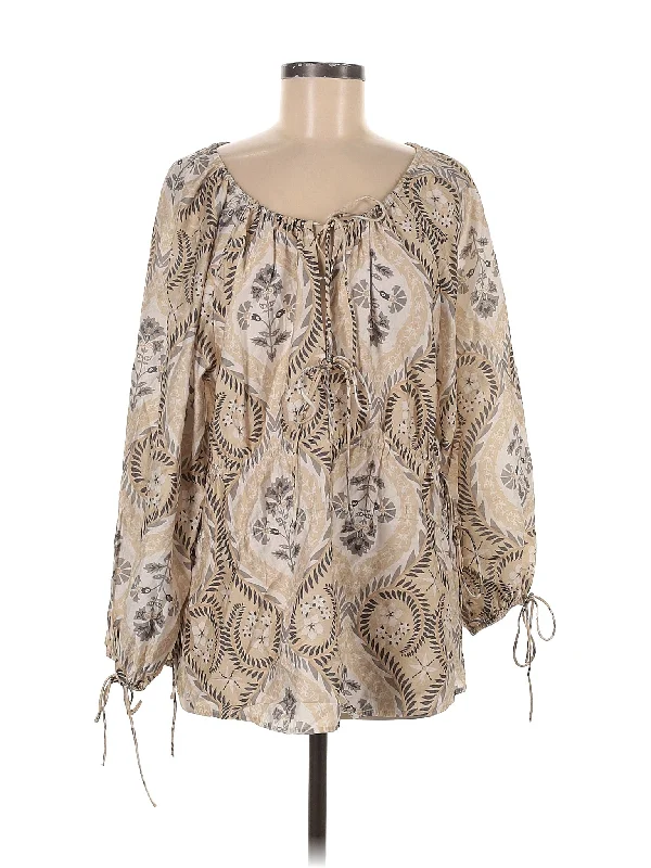 Long Sleeve Blouse Sheer Sleeve Blouse