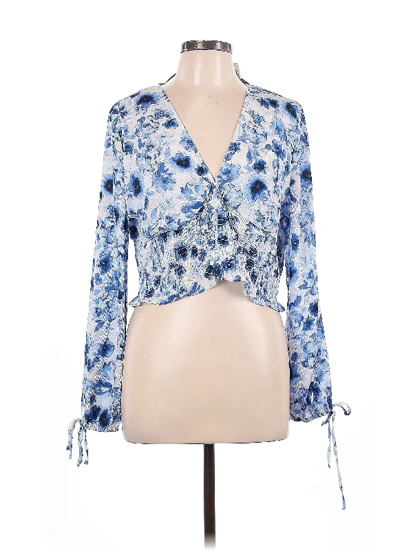 Long Sleeve Blouse Ruched Sleeve Blouse