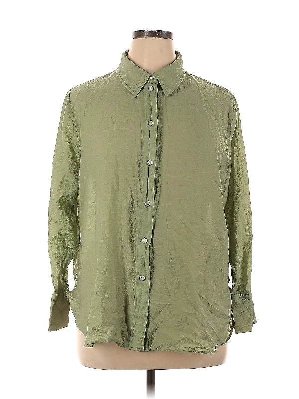 Long Sleeve Blouse Wrap Front Blouse