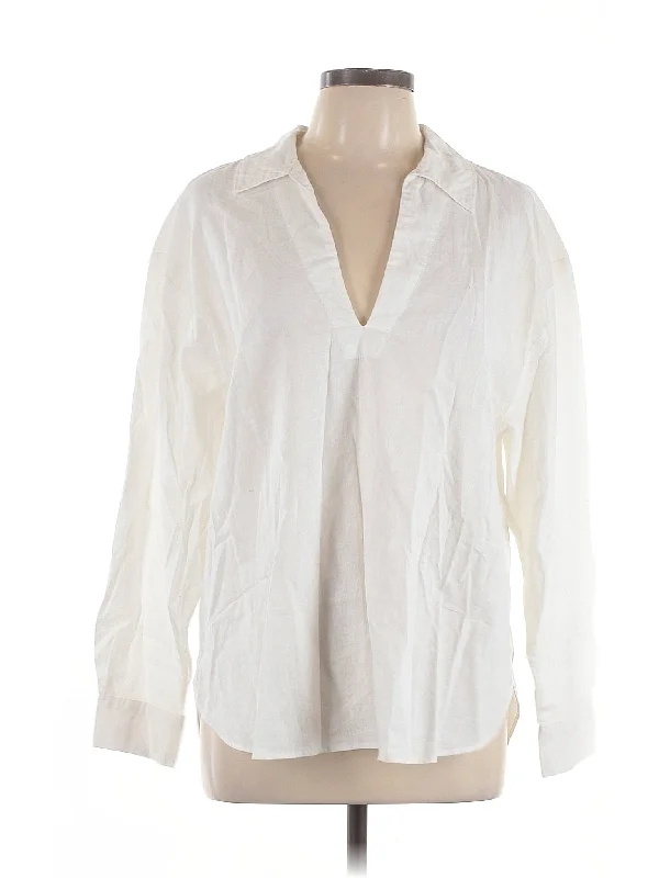 Long Sleeve Blouse Double Button Blouse