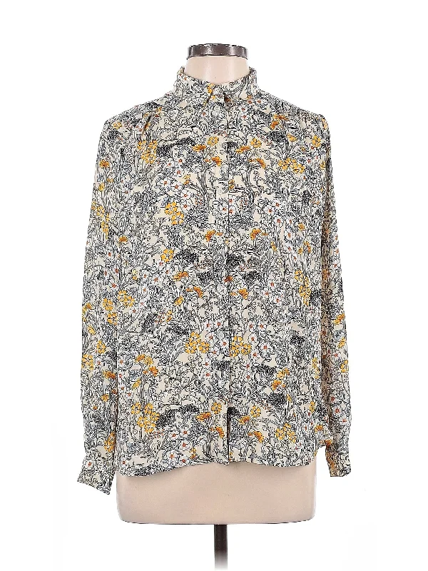 Long Sleeve Blouse Elegant Embroidery Blouse