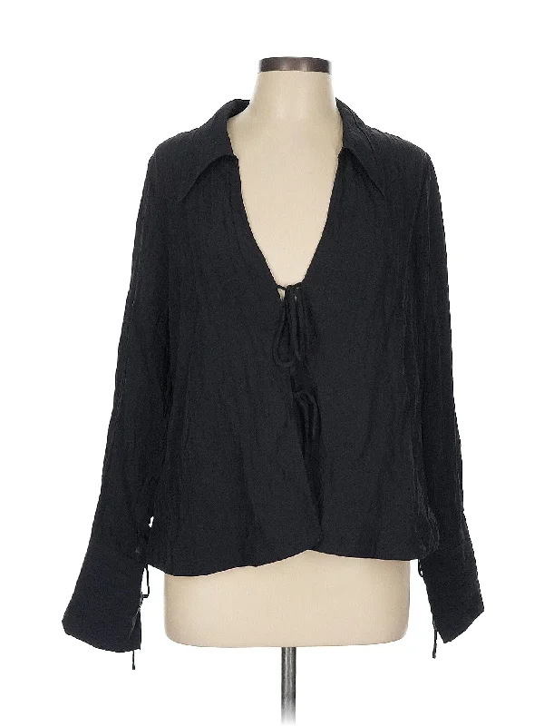 Long Sleeve Blouse Feminine Satin Blouse
