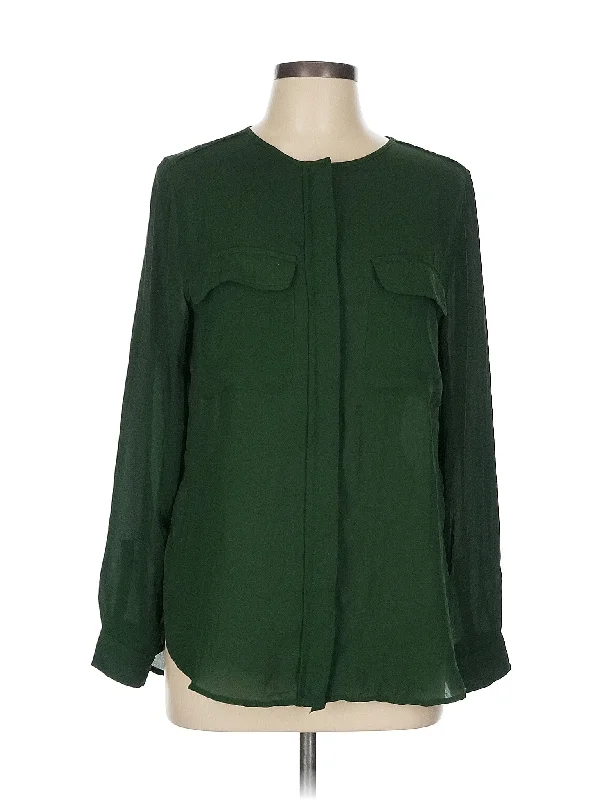 Long Sleeve Blouse Pleated Collar Blouse