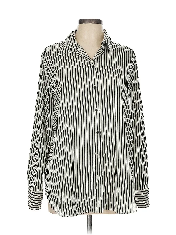 Long Sleeve Blouse Sheer Mesh Blouse