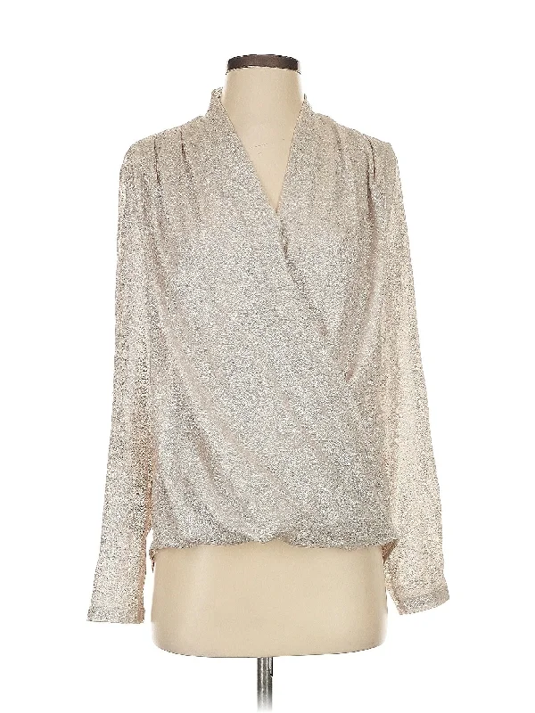 Long Sleeve Blouse Stretchy Fitted Blouse