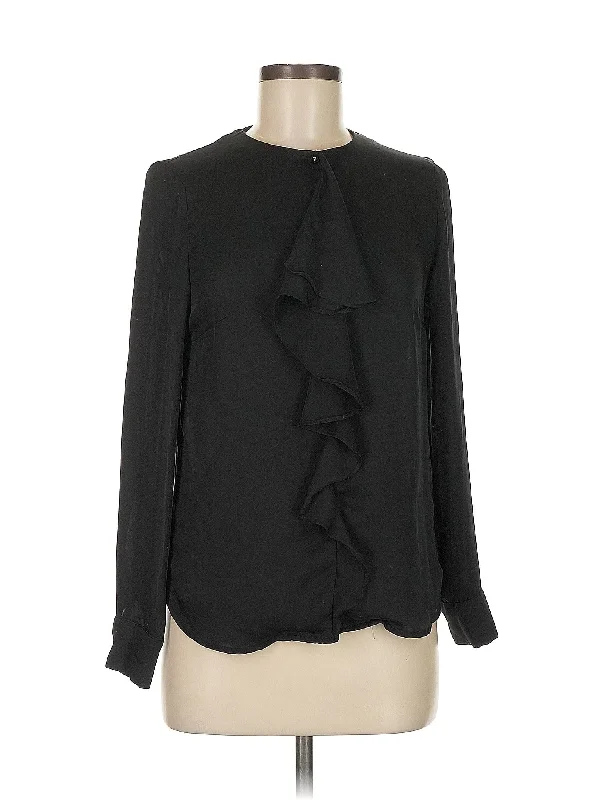 Long Sleeve Blouse Oversized Silk Blouse