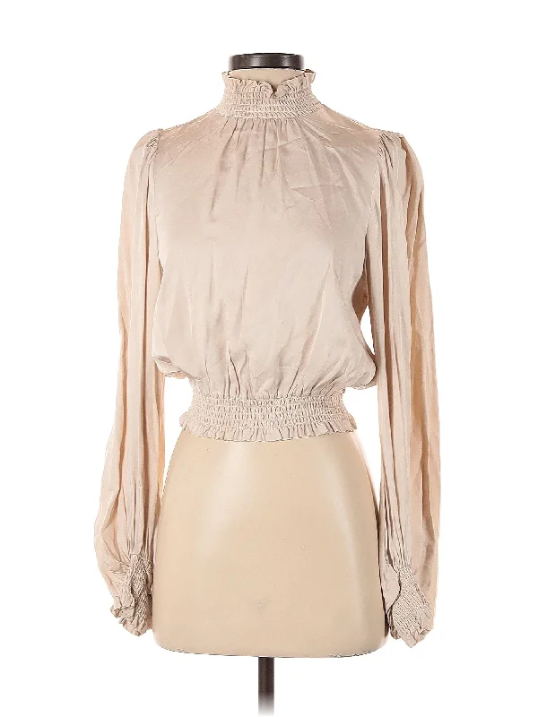 Long Sleeve Blouse Sheer Sleeve Blouse