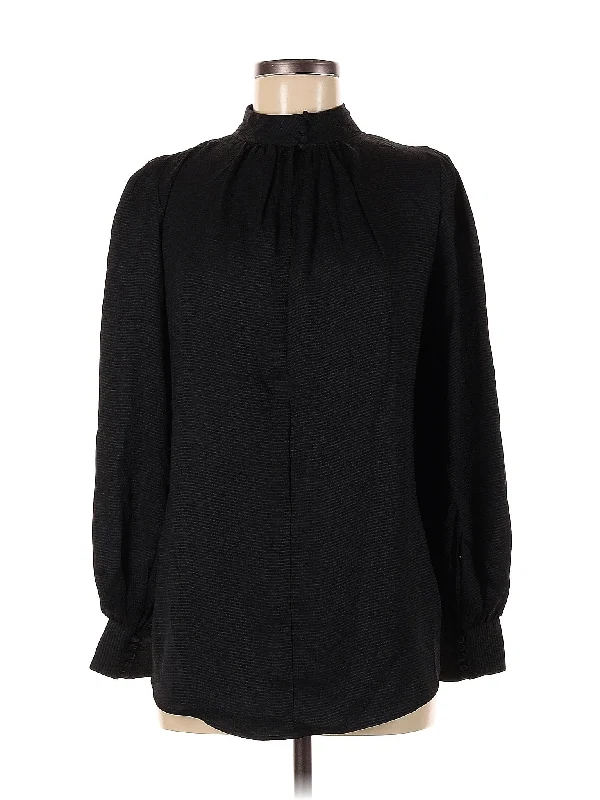 Long Sleeve Blouse Wrap Front Blouse
