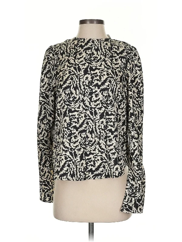 Long Sleeve Blouse Stretchy Fitted Blouse