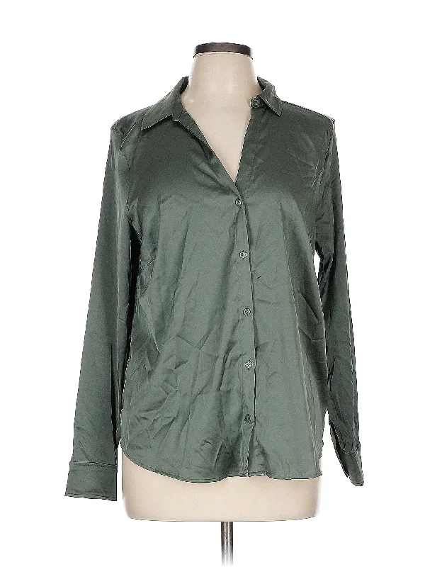Long Sleeve Blouse Oversized Silk Blouse