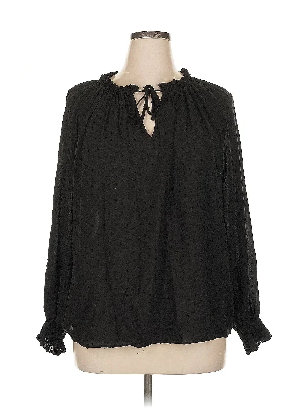 Long Sleeve Blouse Frilled Cuff Blouse