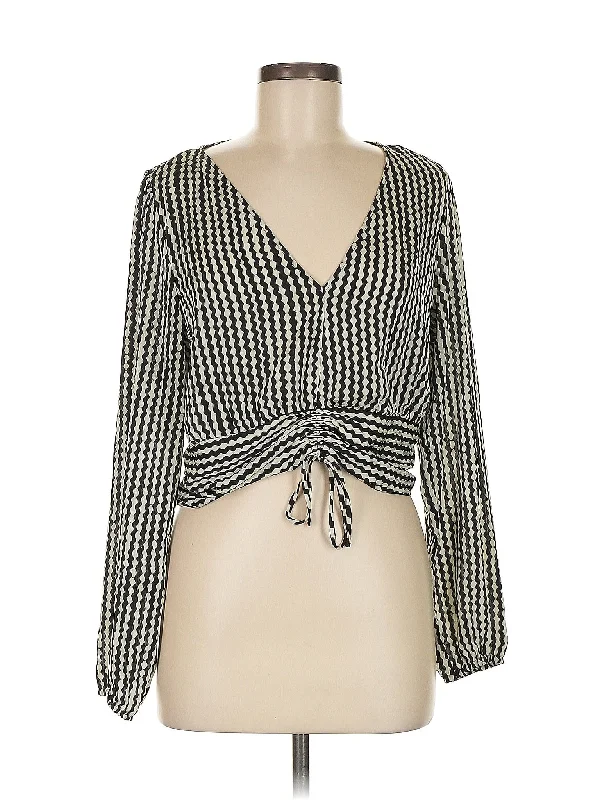 Long Sleeve Blouse Semi-Sheer Blouse