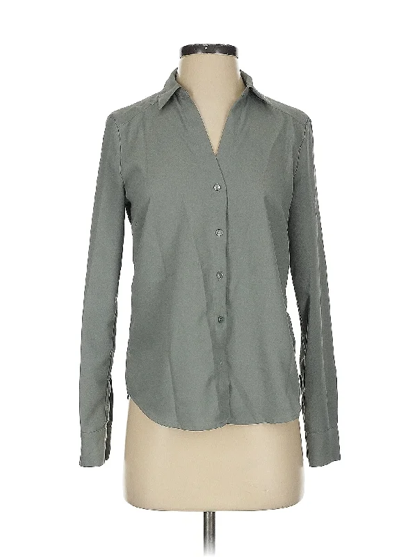Long Sleeve Blouse Subtle Shimmer Blouse