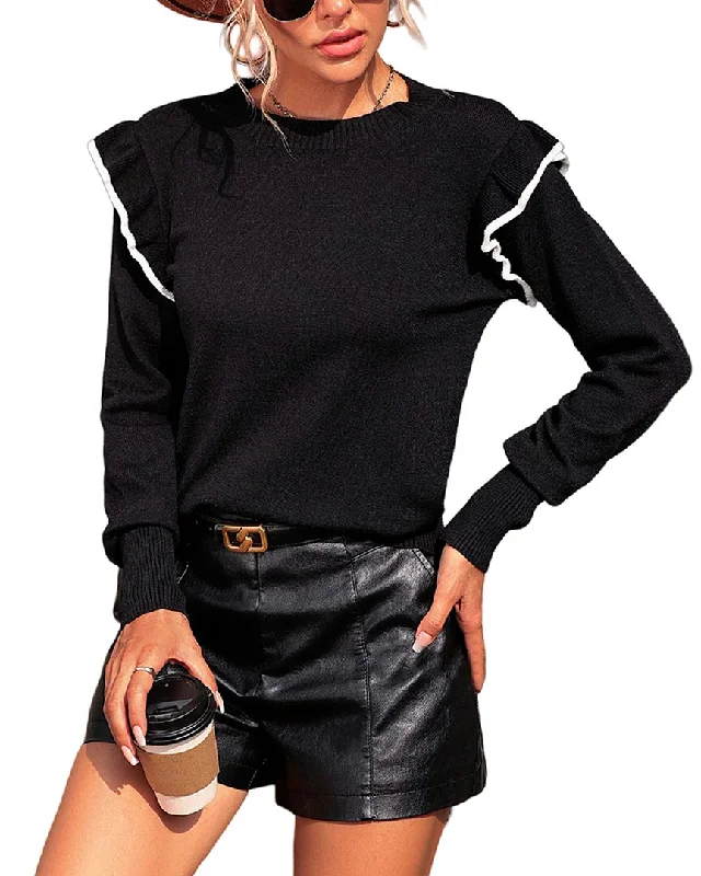 Luna Tuccini Sweater Cable Knit Ribbed Knit Lace Knit