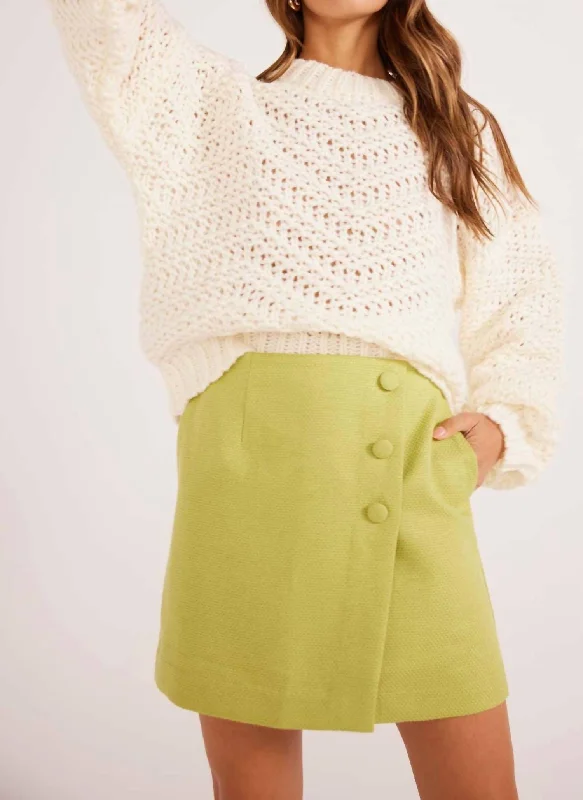 Luna Zig-Zag Knit Jumper In Ivory Hooded Caped Shawl Collar