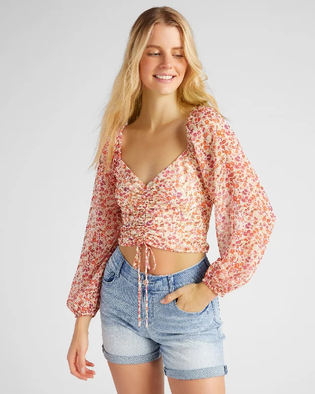 Front Ruched Blouse Boho Chic Blouse