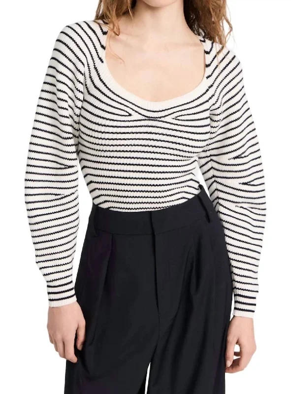 Maeve Sweater In Natural/navy Bright Pastel Dark