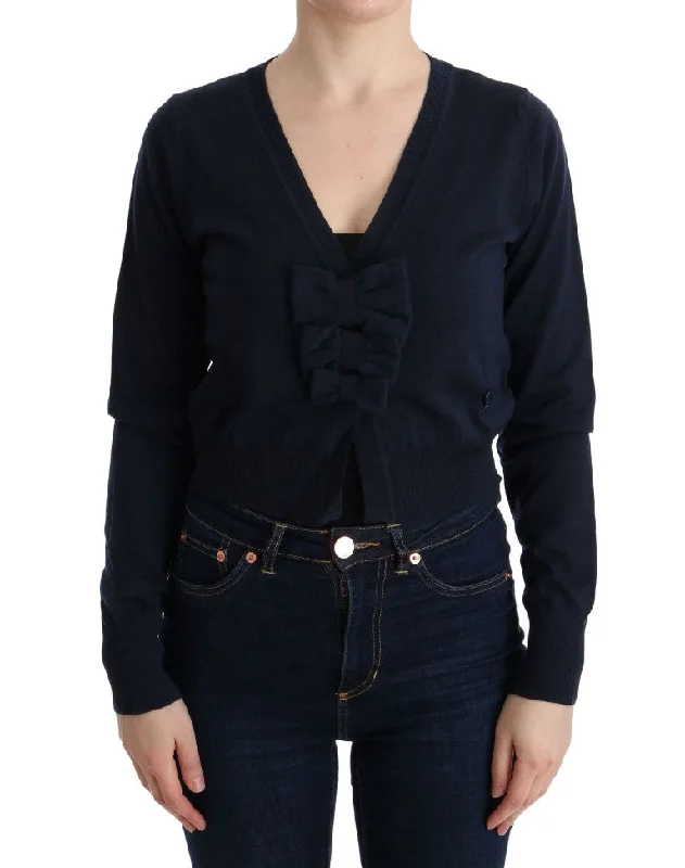 MARGHI LO'  Wool Blouse Women's Sweater Elegant Embroidery Blouse