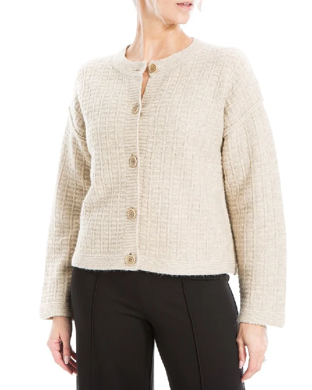 Max Studio Wool-Blend Sweater Open Front Closed Front Wrap Front