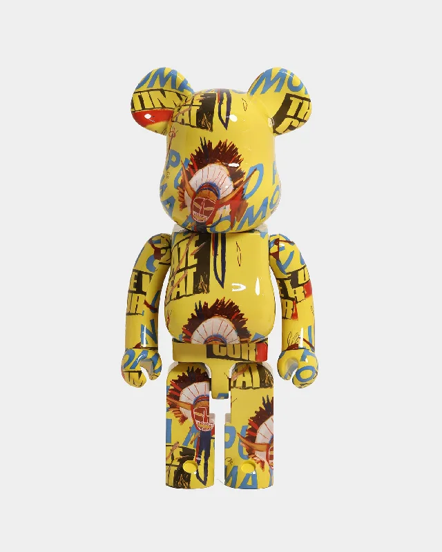 Medicom Toy Be@rbrick Andy Warhol X Jean-Michel Basquiat #3 1000% Multi-Coloured Chic Rip-Detail High-Waist Jeans