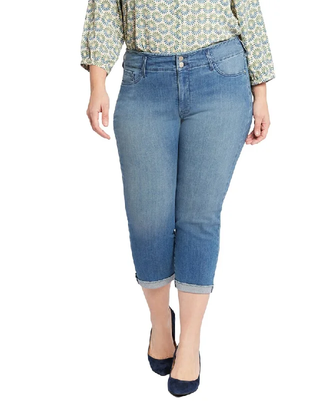NYDJ Chloe Stargazer Capri Jean Chic Rip-Detail High-Waist Jeans