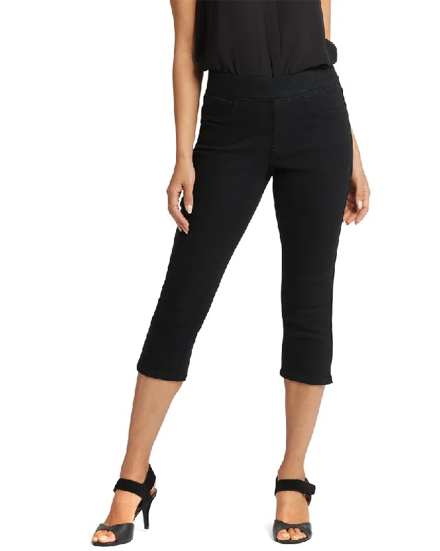 NYDJ Dakota Overdye Black Crop Jean Trendy Layered Pocket Jeans