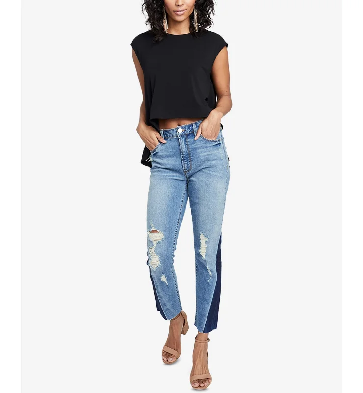 Rachel Rachel Roy Released Seam Slim Cropped Ankle Jeans Elegant Tapered Leg Denim