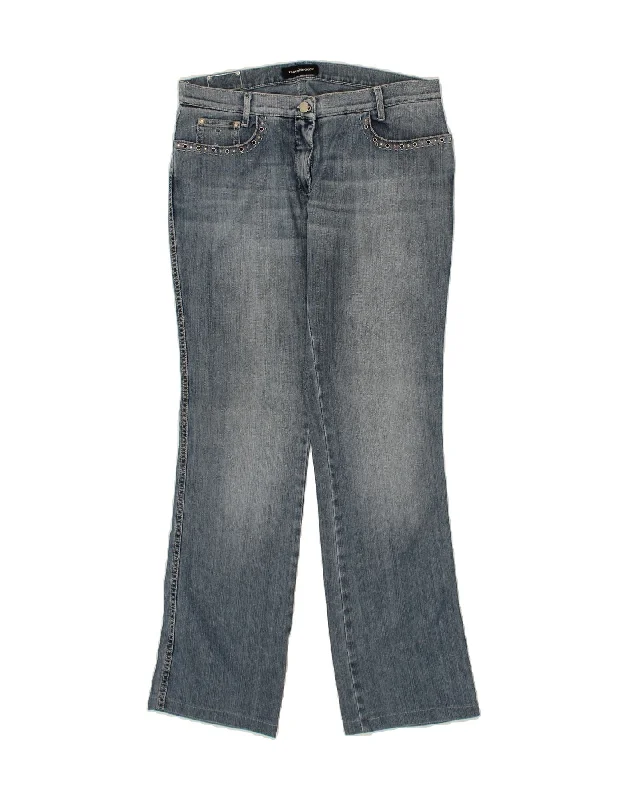 ROCCOBAROCCO Womens Bootcut Jeans W34 L33 Blue Classic Black Denim Jeans