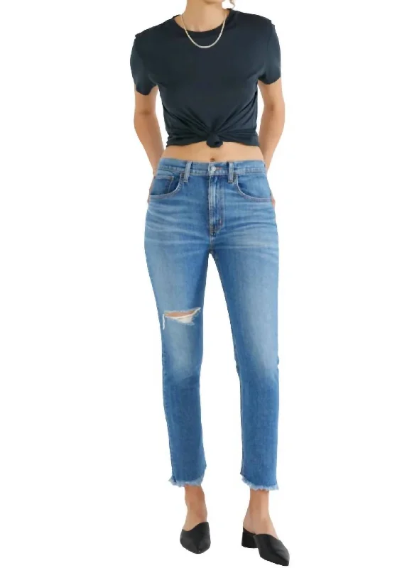Scarlet Mid Rise Slim Jeans In Midnight Frost Stylish Tapered Fit Jeans